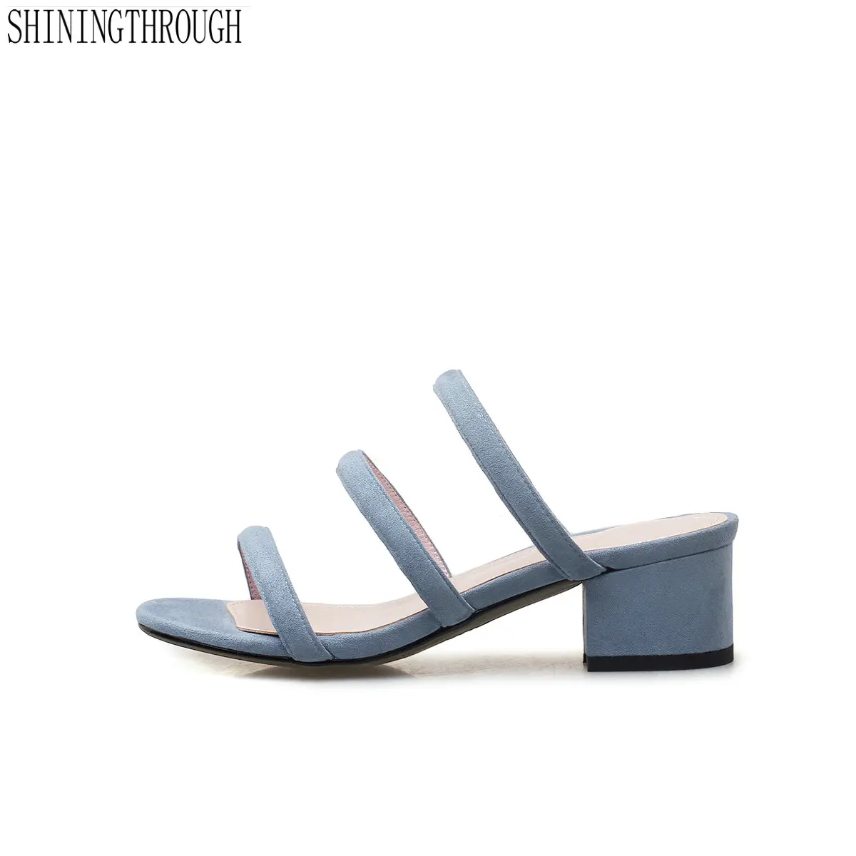

2019 Summer Women Beach slippers Fashion Thick High Heels sandals Beach Shoes Flip Flops for Women blue pink black