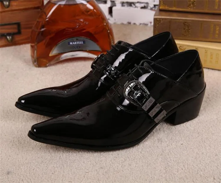 Shoes Preto Calcanhar Cinto Outono Do Fivela Dedo Primavera Inglaterra Me Sapatos Masculinos Couro Casamento Respirável De Pé Negócios Robusto Pontas Vestido wRqw5POxY