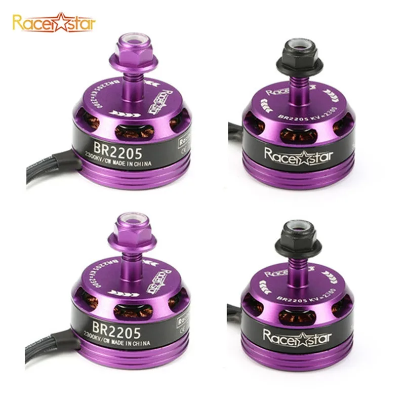 

Original 4PCS 4x Racerstar Racing Edition 2205 BR2205 2300KV 2-4S Brushless Motor CW CCW Purple For QAV250 ZMR250 260 Frame