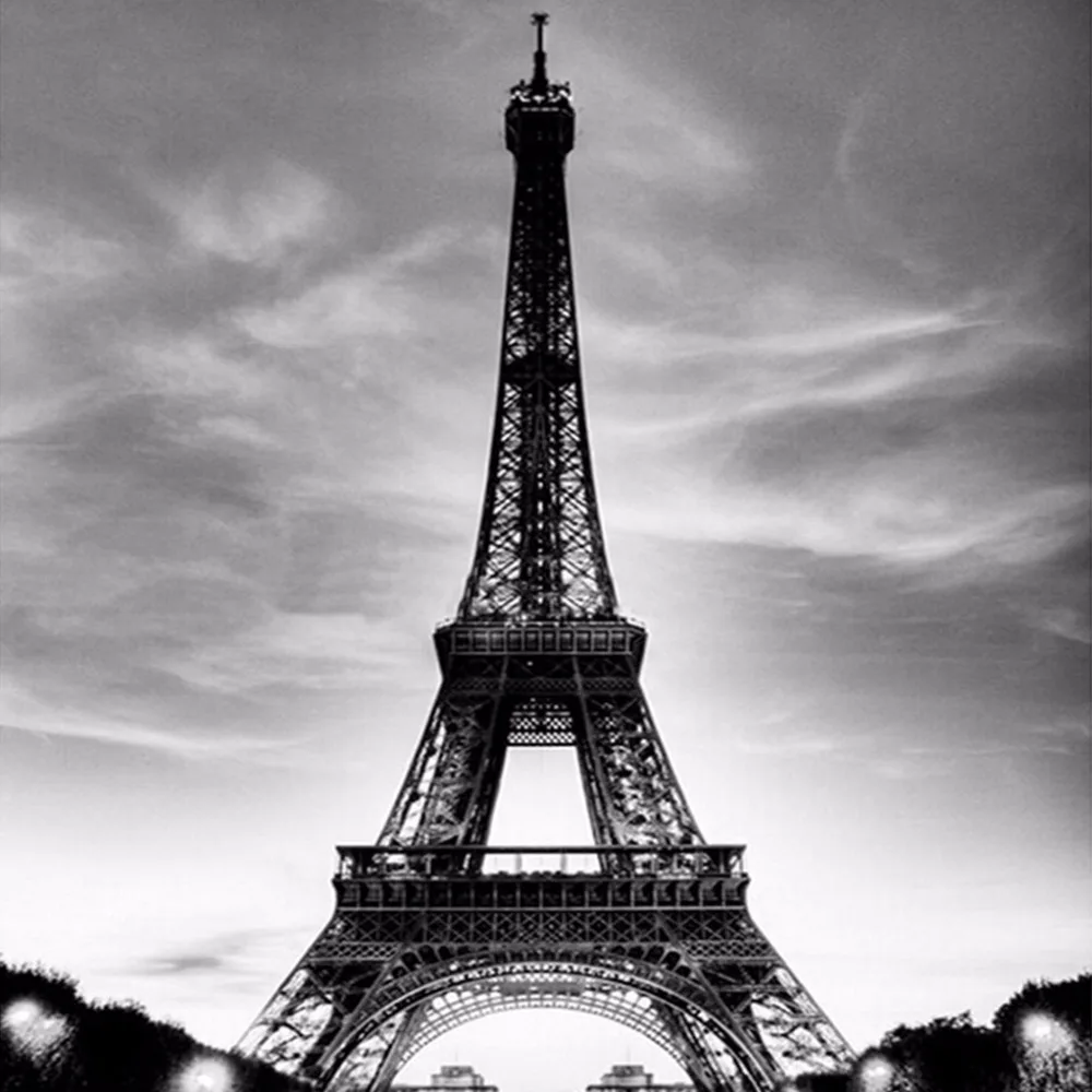 Custom 3D Wall Mural Photo Wallpaper Eiffel Tower Paris City Nostalgia Gray  Wall Contact Paper For Living Room TV Sofa Backdrop, image size:1000x1000