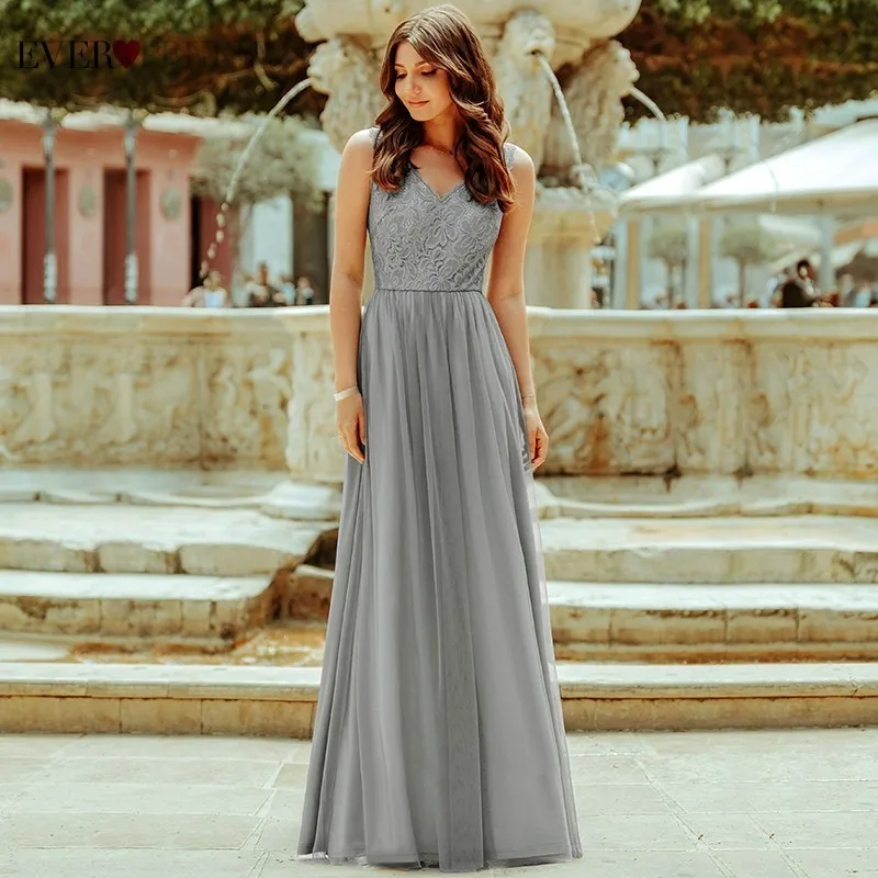 Robe Demoiselle D'honneur кружевное платье подружки невесты Ever Pretty A Line v образным вырезом