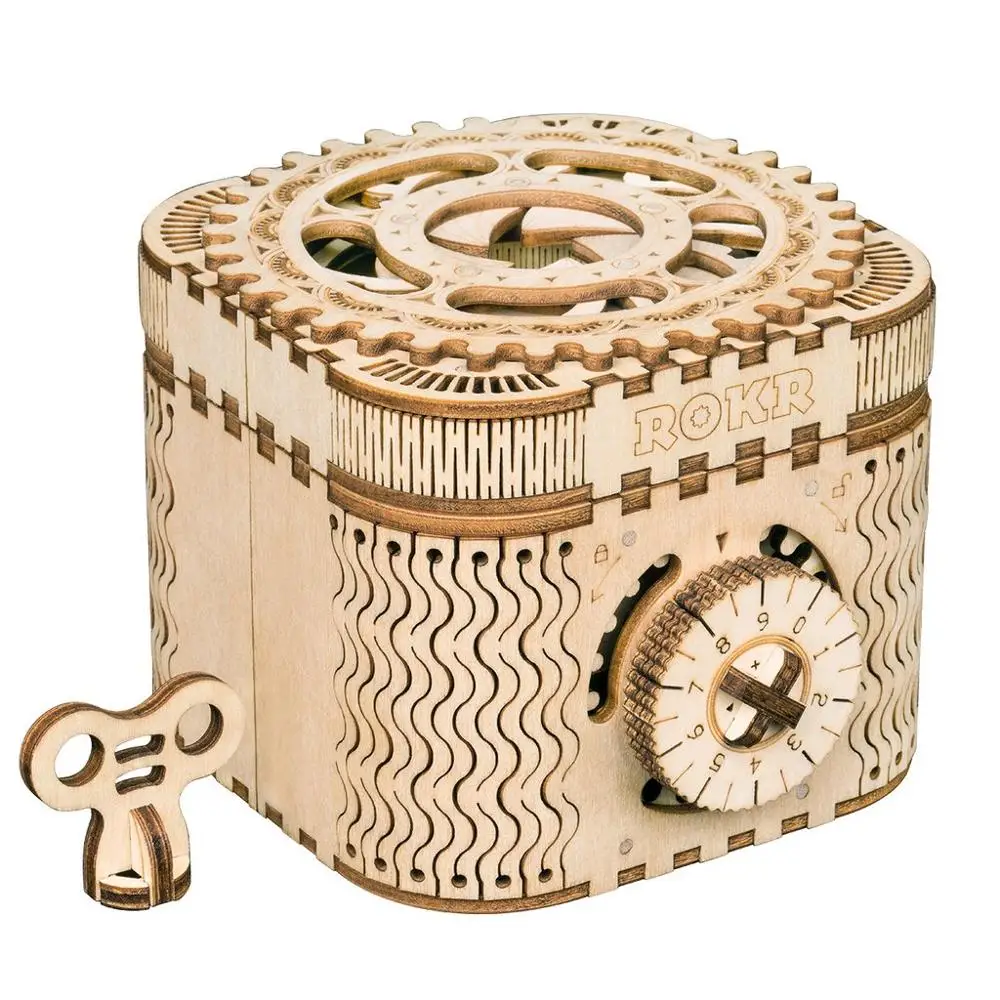 

2019 3D Wooden Puzzle Model Building kits Treasure Box- LK502 Precision clockwork change box Incredible structure high-end gifts
