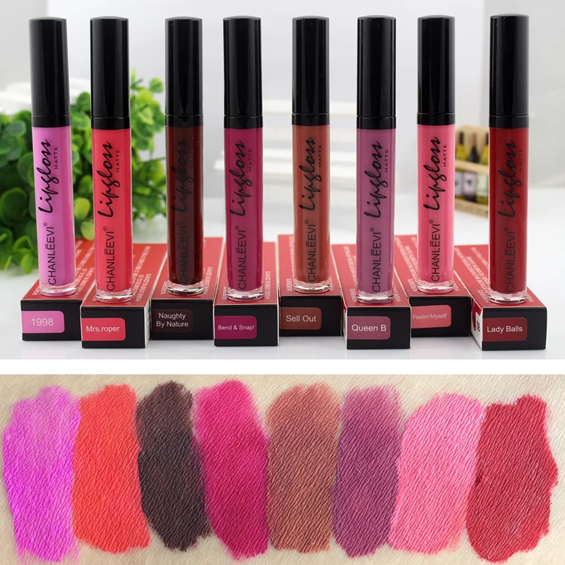 

8 colors nude red liquid lip gloss batom matte lipstick waterproof lasting lip tint gloss makeup natural Moisturize Lipgloss