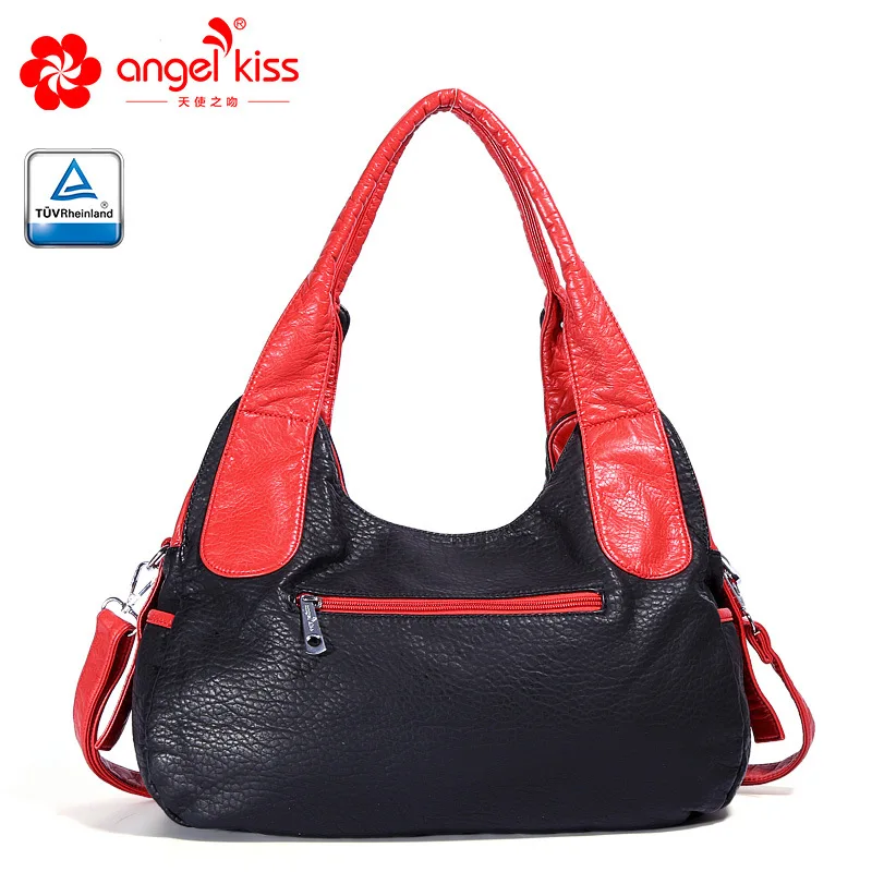 Angelkiss الأزياء عالية الجودة 2 أعلى سستة غسلها بو الجلود حقيبة يد كبيرة قدرة حقائب كتف مصمم أكياس مع هدية مجانية Angelkiss الأزياء عالية الجودة 2 أعلى سستة غسلها بو الجلود حقيبة يد كبيرة قدرة حقائب كتف مصمم أكياس مع هدية مجانية
