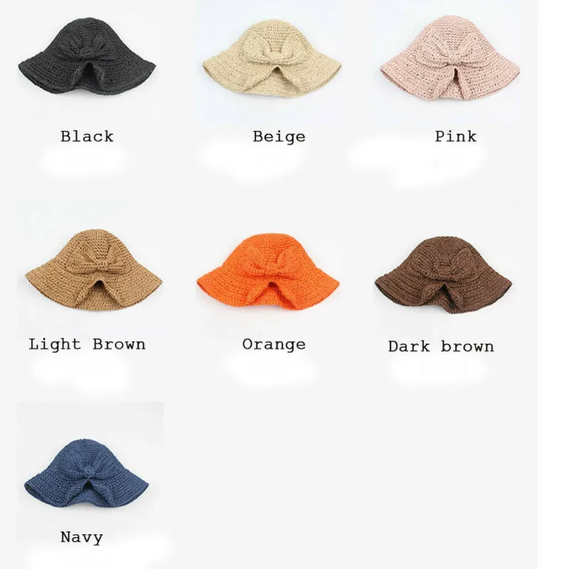 Fashion Bow-knot Straw Sunhat Summer Beach Women Lady Travel Sun Hat Foldable Beach Cap Sun Protection Panama Hat New