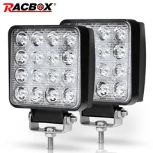Racbox 4 дюймов 48 Вт светодио дный Светлое пятно Наводнение 12 В 24 В 3300LM автомобиля внедорожник самосвал карьерный квадратный светодио дный рабочих дальнего света лампы Worklight