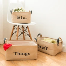 Плотная ткань книги по искусству хлопок и лен складной джутовая корзина для хранения для дома сад Организации