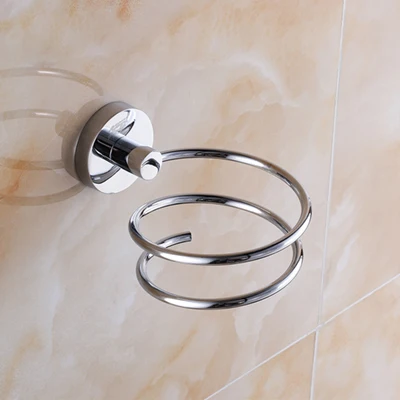 Простой стиль из нержавеющей стали хромированная отделка Фен держатель-спираль настенные полки для ванной комнаты Стеллаж для хранения аксессуары - Цвет: White