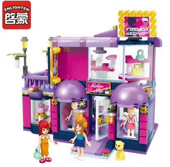 

ENLIGHTEN Town Fashion Clothing Store Building Blocks 458pcs DIY Kids Educational Toys bricks Birthday Gifts for Girls Children