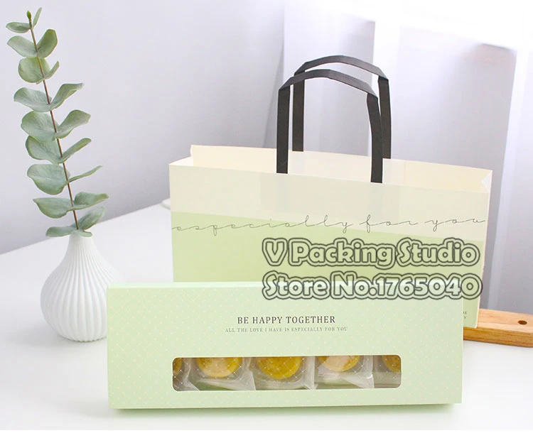 Biscuit Packing Box,Cake Storage Biscuit Paper Box with Clear PVC window,Chocolates Macaroon Cake Decoration Baking boxes 50pcs