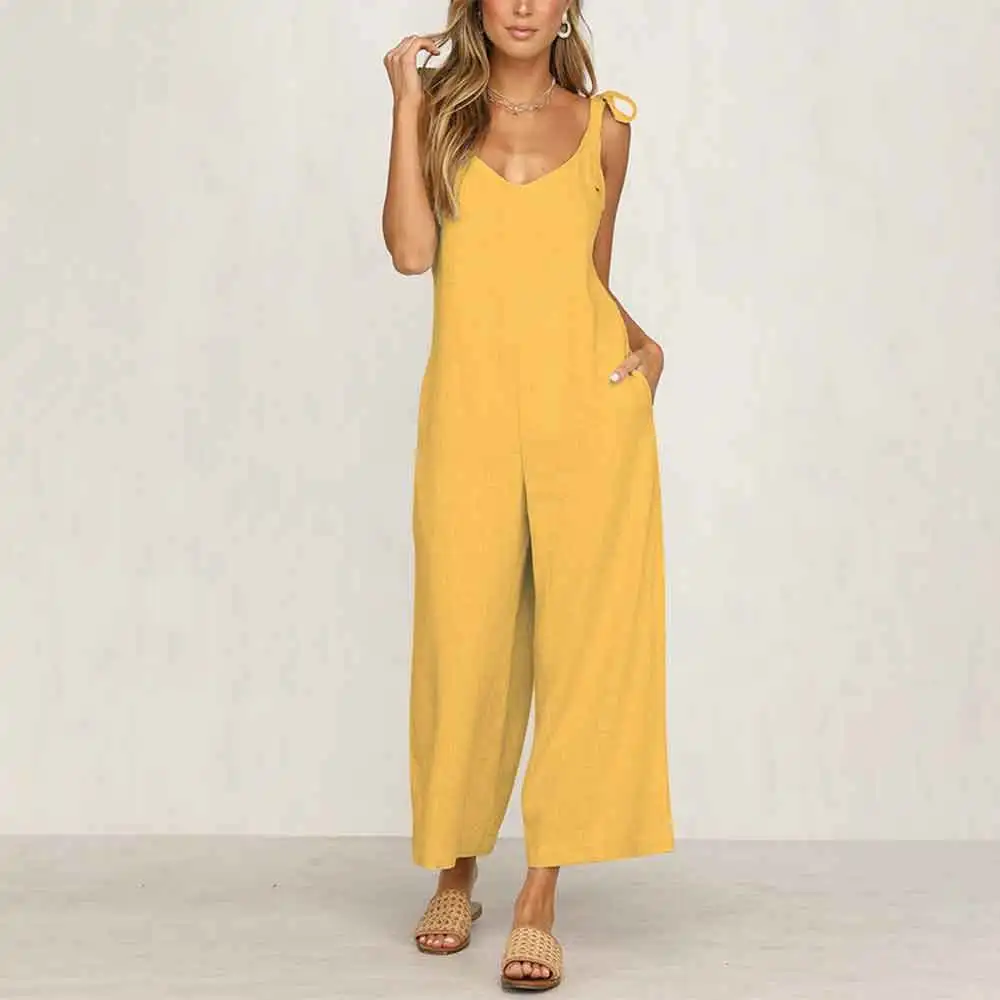 Summer Women's Loose Strapless Sexy Jumpsuit Backless Women's Sleeveless Jumpsuit Autumn Fashion Wide Leg Solid Color Jumpsuit (4)