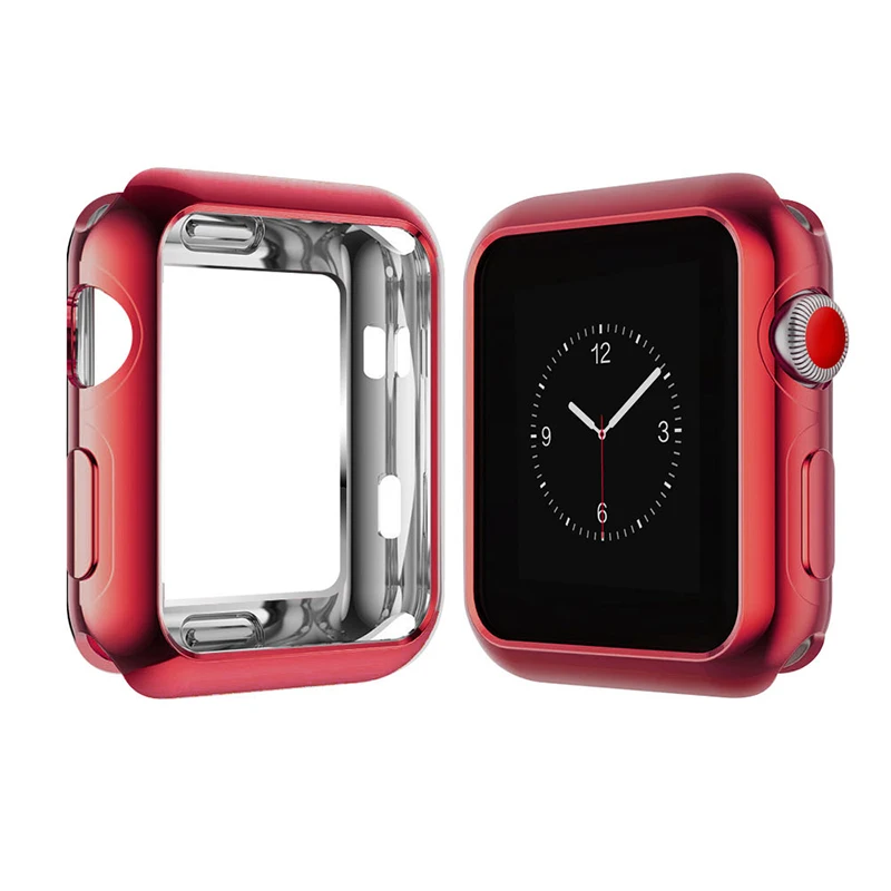 red Case for smart watch silicone Protect cover for apple iWatch (3)