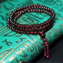 4А фиолетовые зубы волк граната браслет вокруг трех кругов бусины ручной ювелирные изделия 4~ 5 мм