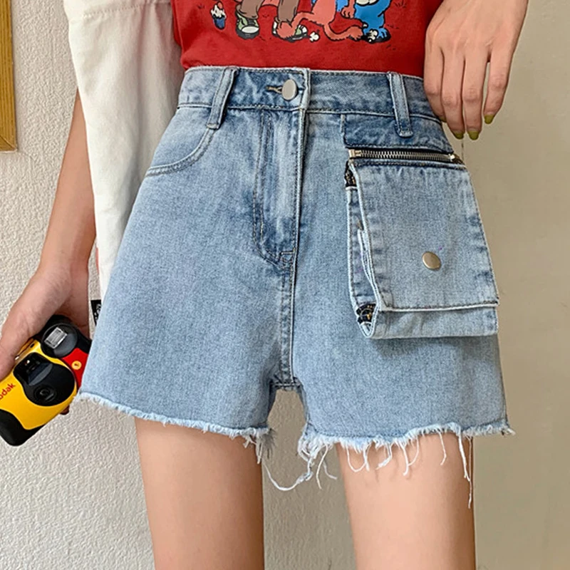 

summer style 2019 Women's Clothing high waist jeans ripped jean for women streetwear new pockets Harajuku Package hip regular