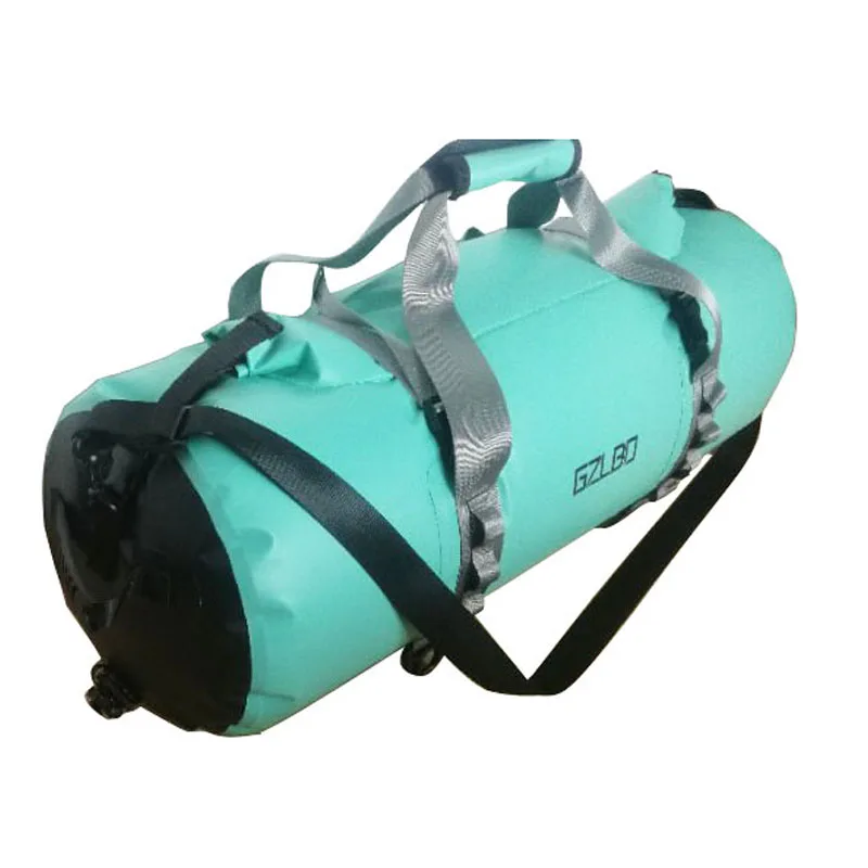 

GZLBO 50L Waterproof Circle Travel Bag Backpack PVC Mint Green Ultralight Bicycle Backpacks Folding Roll Top Travel Duffel Bag