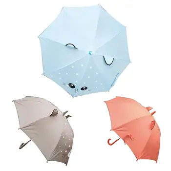 

Cartoon Children's Umbrella Cute Animal With Ear Expression Umbrella Long Handle Rain Umbrella Sun Protection