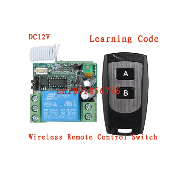 

DC 12V 10A 1CH Wireless RF Remote Control Switch System 315mhz/433.92mhz Learning Code