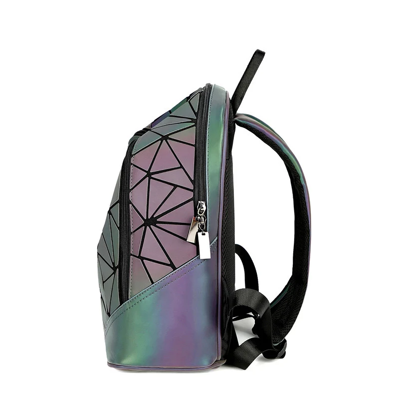 New Women Luminous Backpacks Fashion Girl Daily Backpack School Female Geometry Folding Bao Bag Travel Bagpack Mochila|Рюкзаки| |