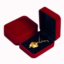 12 шт./лот темно-красное модное бархатное ювелирное ожерелье подарочная упаковка квадратный чехол-органайзер