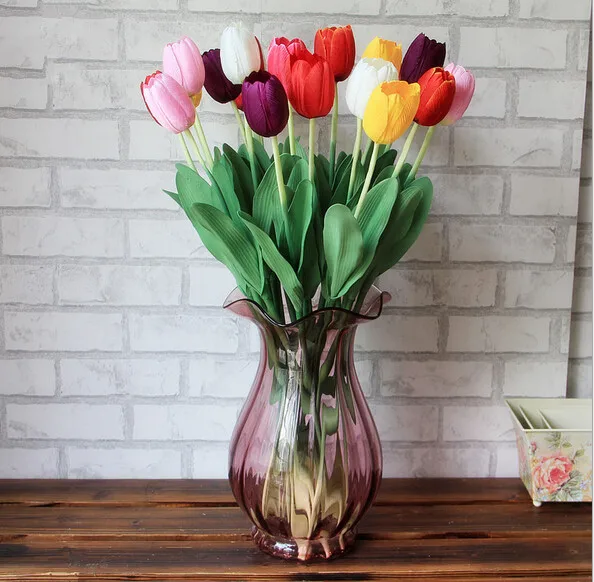 New beautiful PU Tulip Artificial Flowers Wedding Home Decorative