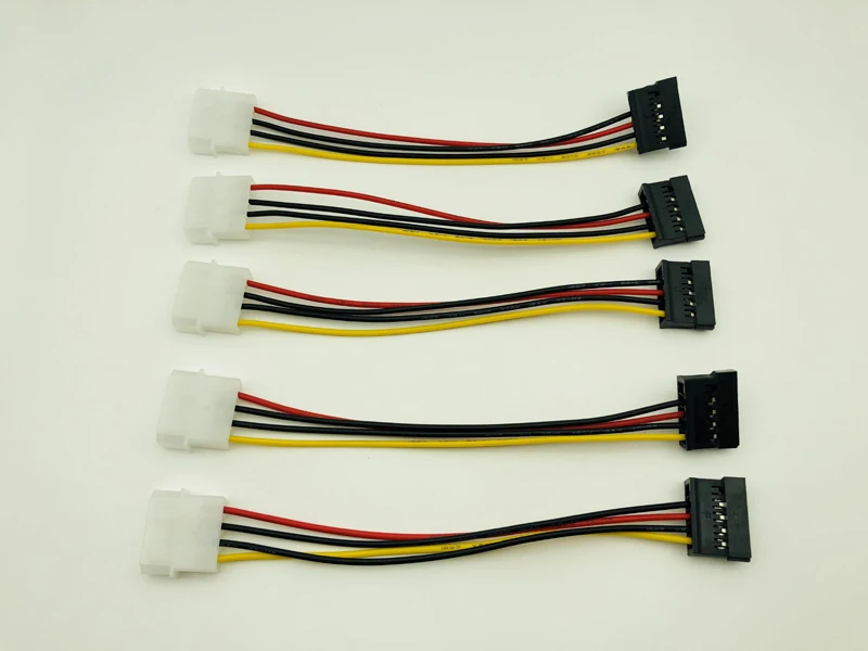 5PCS IDE to Serial ATA SATA Power Cable SATA HDD Hard Drive Power Adapter Cable Cord 15Pin SATA to 4Pin IDE Power for BTC Mining
