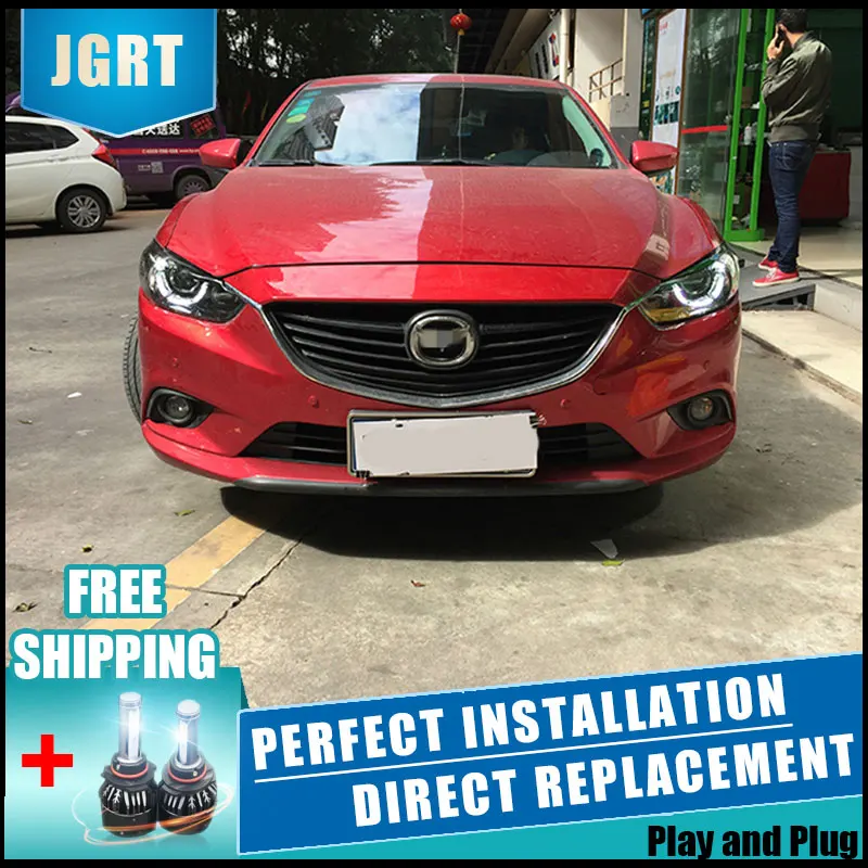 Автомобильный Стайлинг для Mazda 6 фара в сборе- для Mazda 6 atenza светодиодный объектив фары двойной луч H7 с hid комплектом 2 шт