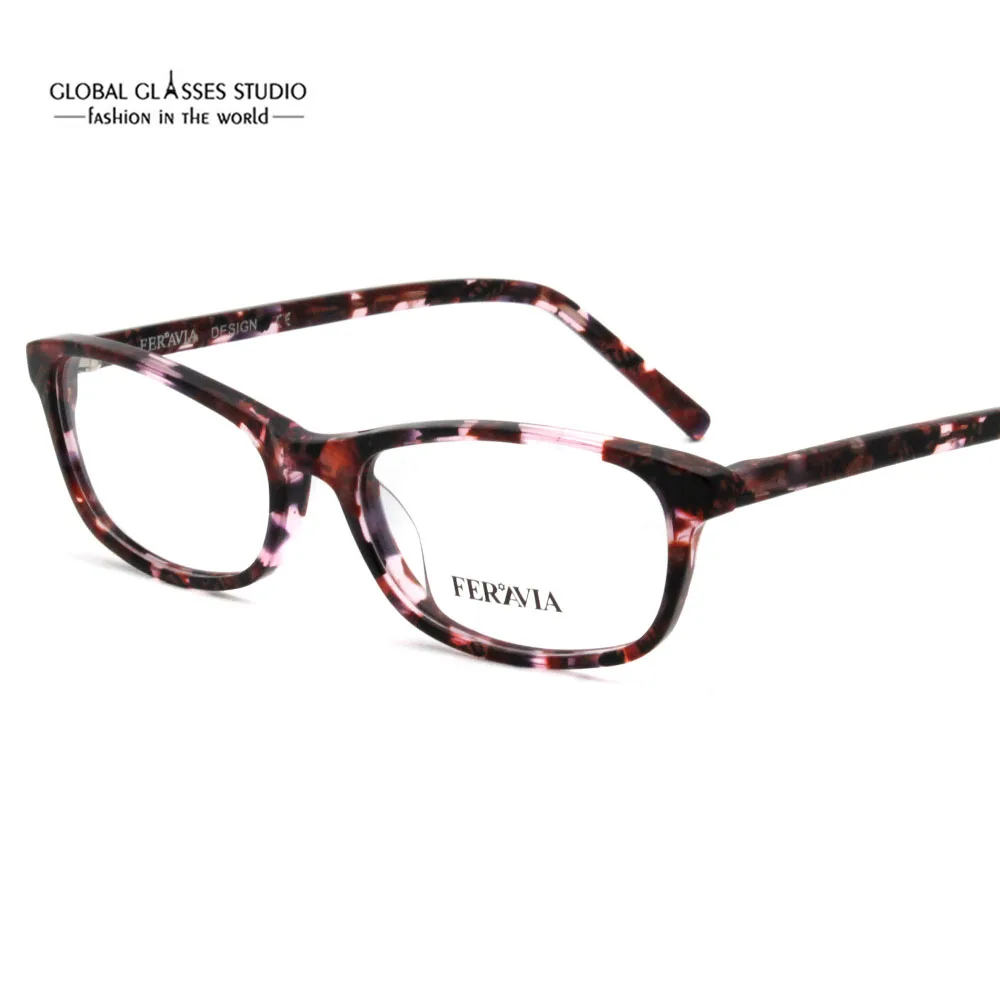 

Fashion New Classic Design Demi Wine Blue Black Men Women Acetate Optical Frames Eyeglasses Eyewear FVG7083