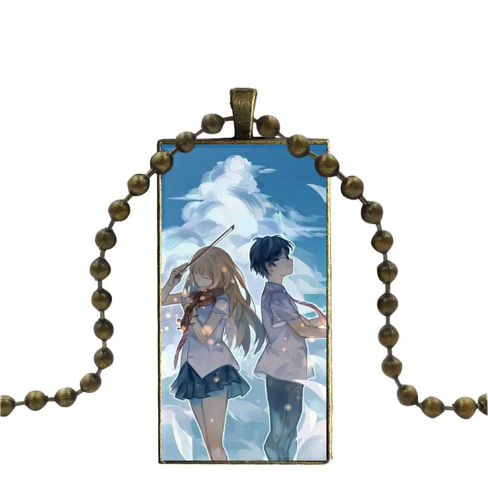 EJ glaze для влюбленных лучшая дружба Shigatsu Wa Kimi No Uso стеклянный кабошон ожерелье