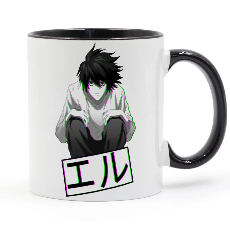 

L Death Note Coffee Mug Ceramic Cup Color Handle Colour Inside Gifts 11oz GA1167