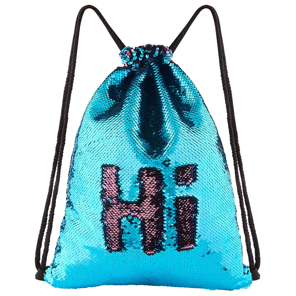 Set Of 2 Mermaid Fashion Drawstring Bag Backpack Gym Bag Gift Women Girl Kids