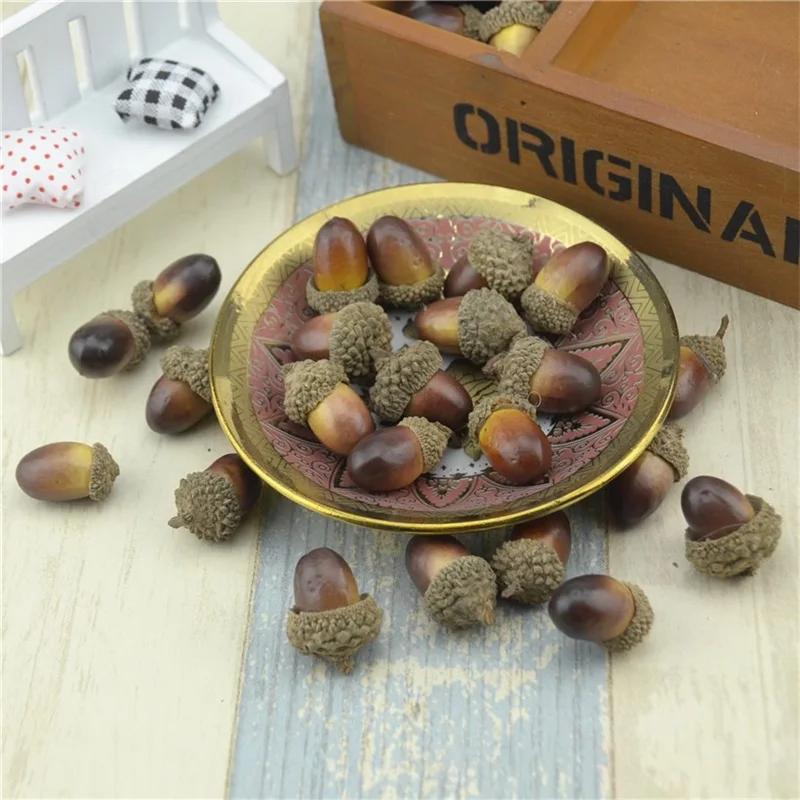 20pcs 3cm Artificial Fruits and Vegetables Acorns Mini Fake Foam For Wedding Christmas Tree Decoration artificial fruits and vegetables