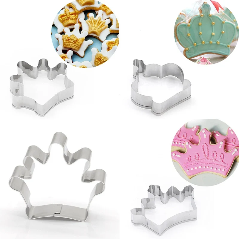 

Stainless Steel Royal Crown Biscuit Mold Princess Crown Bakeware Cake Mold DIY Party Cookie Cutter King Queen Cake Baking Tools