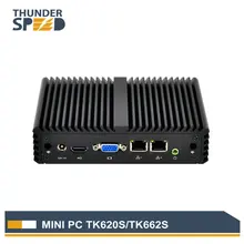 Thunderspeed безвентиляторный мини-ПК 2 LAN J1900 Quad Core 1080 P pfsense Firewall маршрутизатор Win10 Linux
