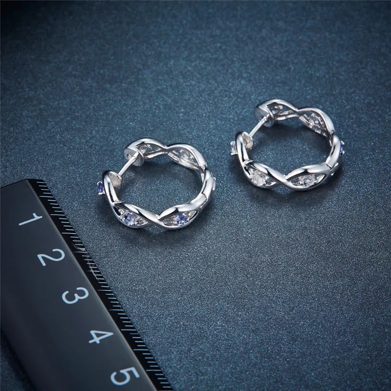Высокое качество 925 серебро пробы Модные CZ серьги-кольца со стразами для женщин Персонализированные Свадебные украшения крест серьги