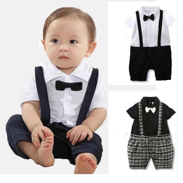 Baby Rompers Summer Baby Boy Clothing Sets Roupa Bebes Gentleman