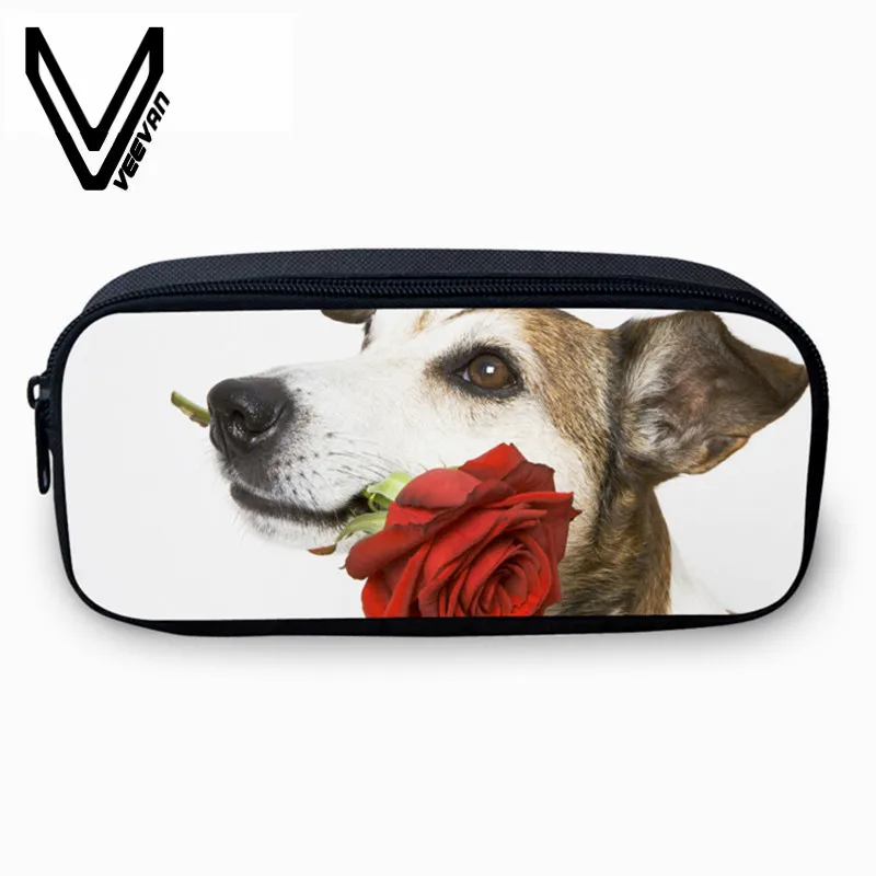 

VEEVANV New Design Beagle Dogs Pattern Printting Pencil Case Women Wallet Girls Makeup Case Cute Animal Pattern School Pen Purse