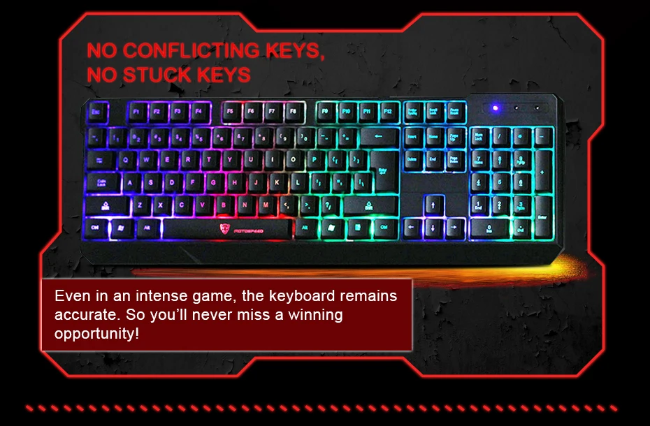 MotoSpeed K70 7-Цвет ful Подсветка компьютер Teclado USB 104 ключи Gaming Keyboard мембраны keybs Черный отправить с коробкой