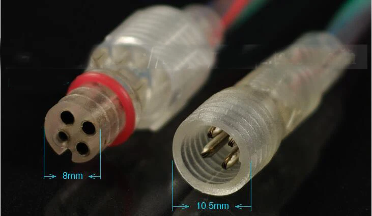 4 прозрачный сердечник водонепроницаемый стык кабельное соединение мужской и женский клеммное соединение шнур светодиодный светильник электронный провод 30 см