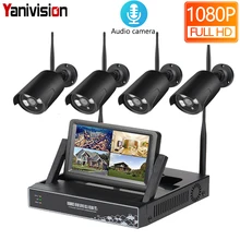 4CH 1080P Беспроводной NVR комплекты 7 дюймов lcd аудио 2MP HD уличная ip-камера домашняя система безопасности комплекты видеонаблюдения WiFi камера комплект