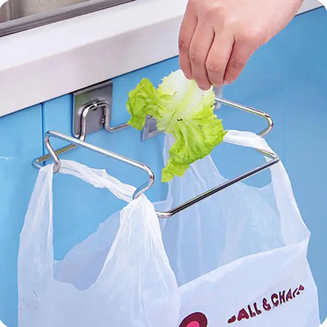 Best Offers Kitchen Cabinet Door Back Hanging Holder Rack Organizer for Trash Bag Towel