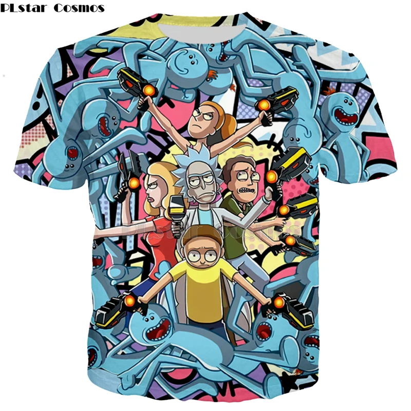 2019 New 3D Rick And Morty zip Hoodies Sweatshirt Men Women Funny Cartoon Print Hoodie Graffiti puzzle Harajuku Hip Hop Street-7