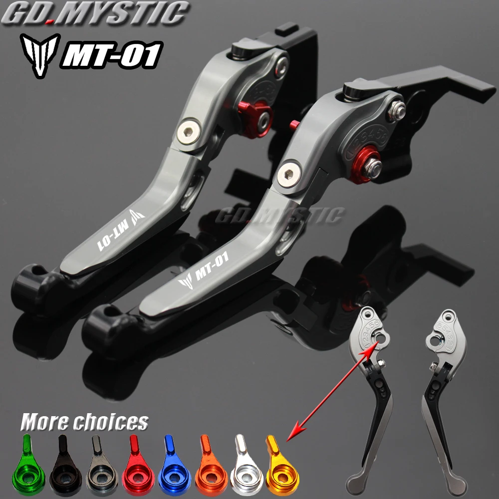 

For YAMAHA MT-01 MT01 MT 01 2004-2009 Motorcycle Accessories Folding Extendable Brake Clutch Levers LOGO MT-01 2005 2008