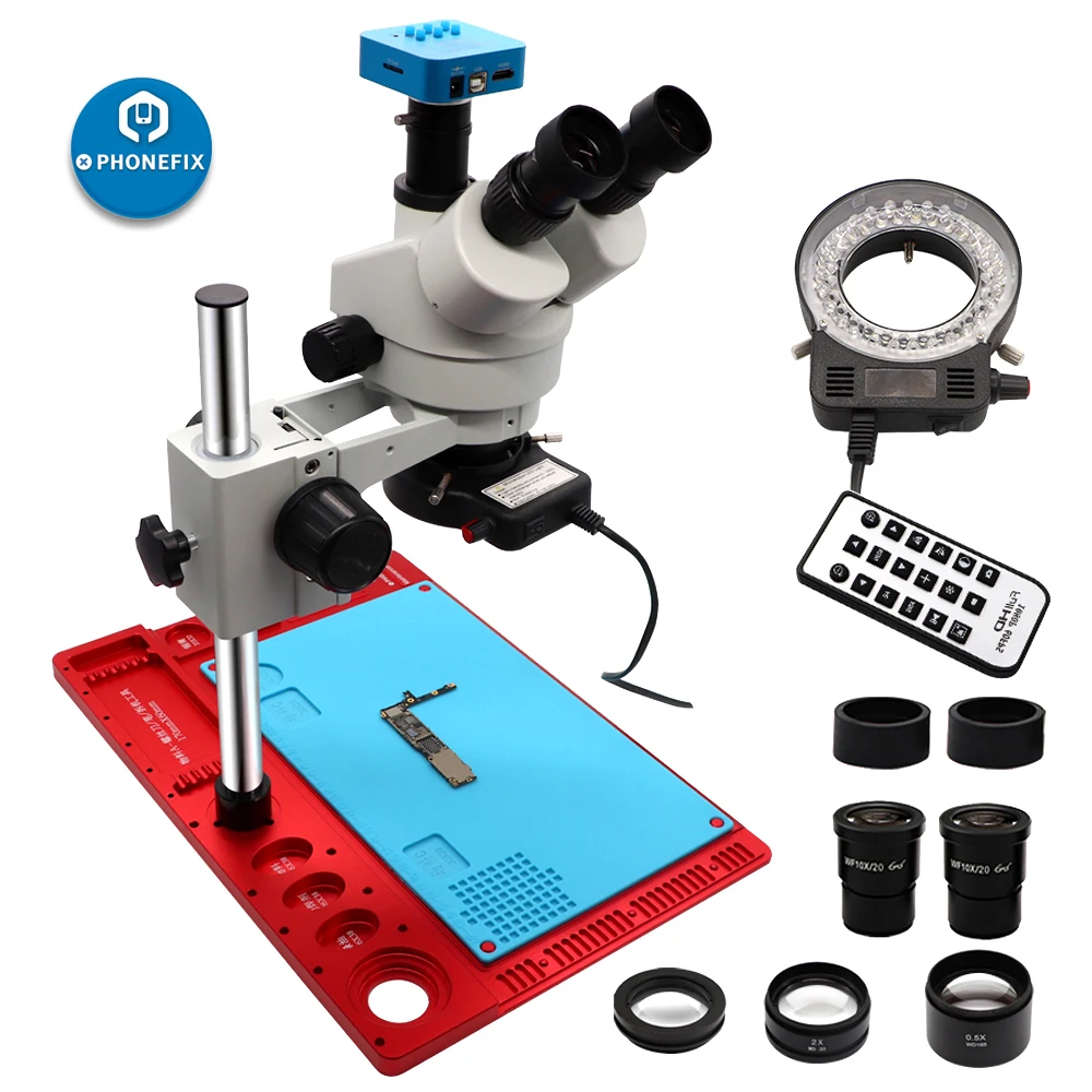  1080P HDMI CMOS Microscope Camera phone PCB repair 3.5-90X Stereo Zoom Microscope with high tempera
