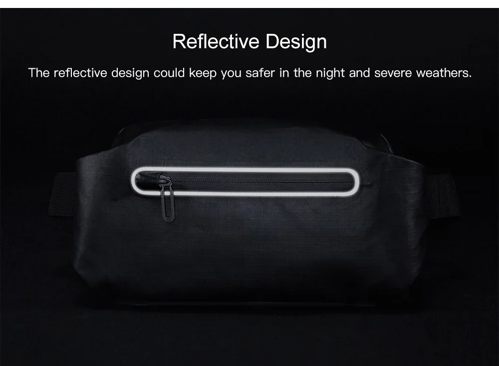 Xiaomi 90fen Светоотражающая водостойкая поясная сумка для походов по магазинам, путешествий, ежедневного использования