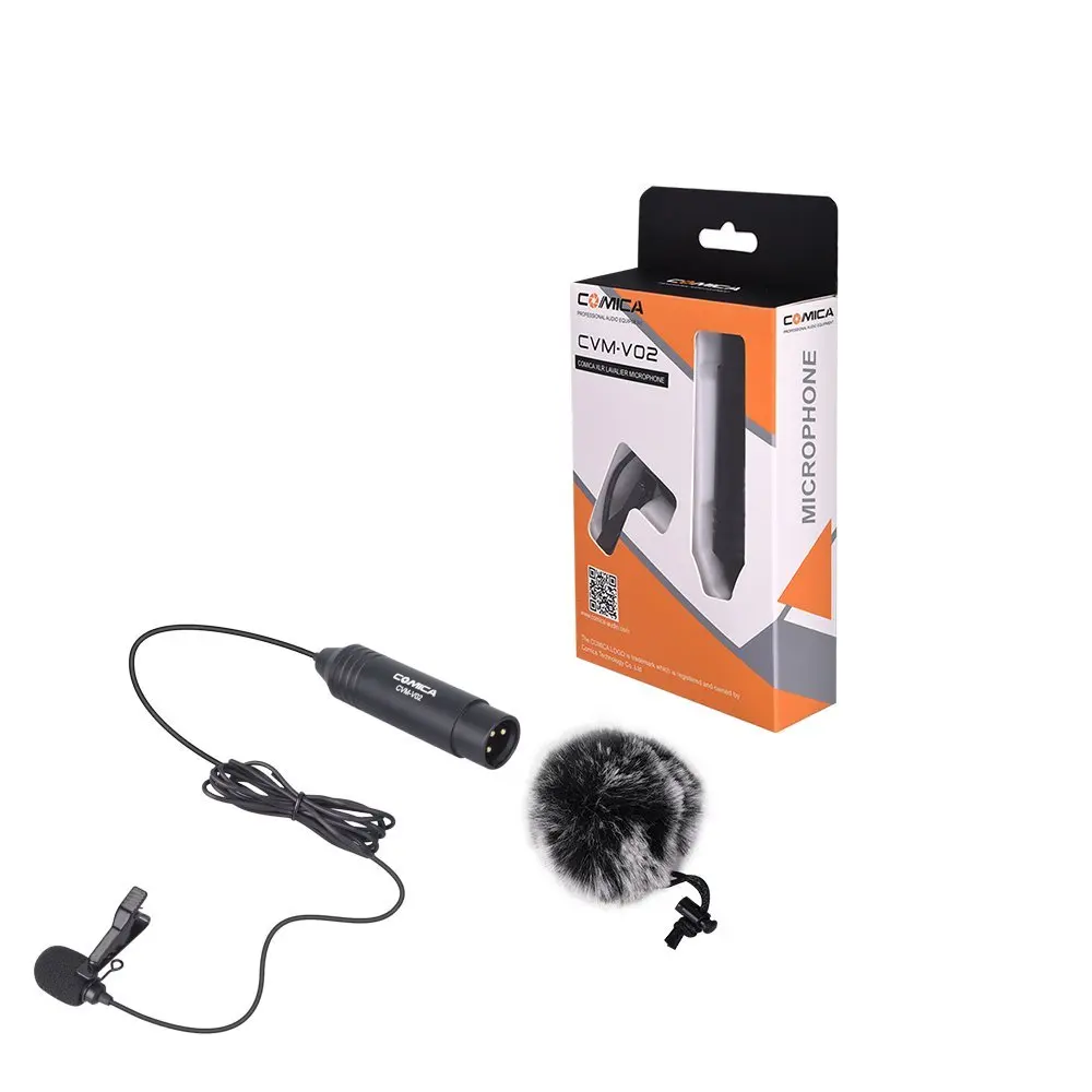 Всенаправленный конденсаторный микрофон Comica CVM V02O Phantom Power XLR Lavalier для Canon Sony с