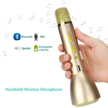 Anskp Portable Bluetooth Handheld Wireless Microphones for Karaoke Singing and Music Playing for iPhone Android font