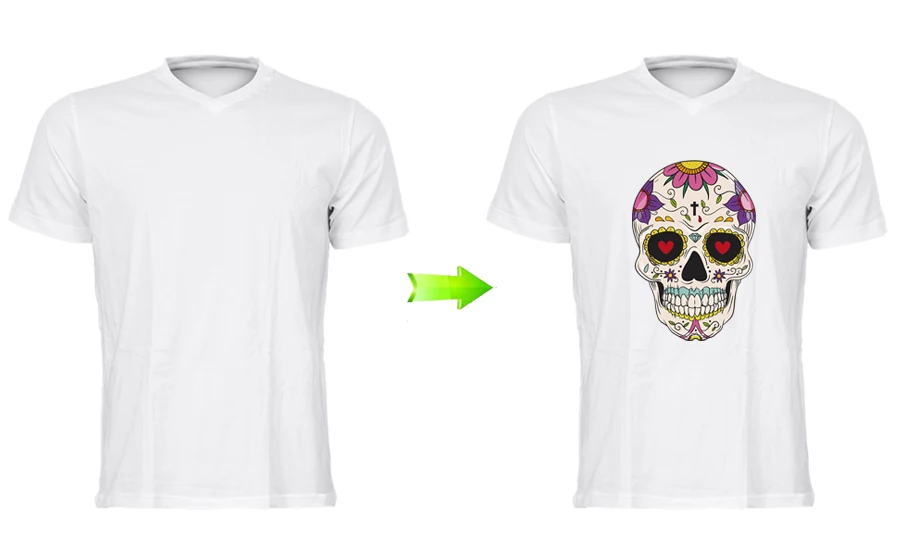 2-Sugarskull Parches Ropa Clothes Decoration Diy Accessory New Design Washable Print On T-Shirt Iron On Patches
