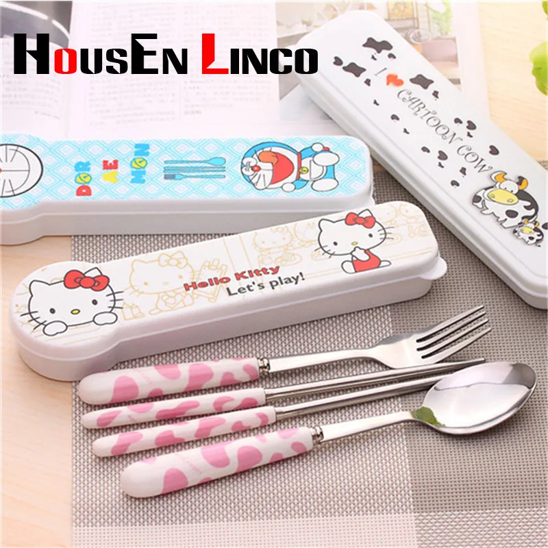 Outdoor Travel Dinnerware Kit Hello Kitty Tableware 3 Pieces
