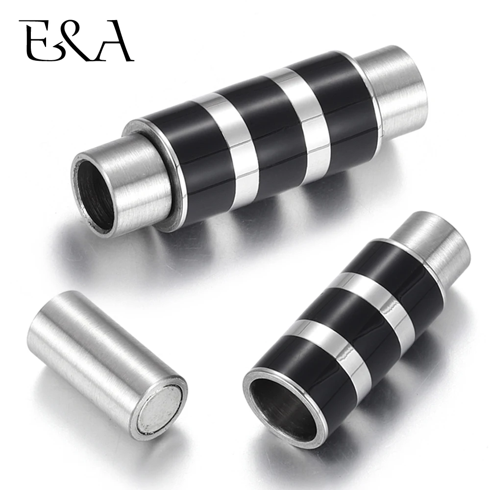 

Stainless Steel Magnetic Clasp Two Tone Hole 5mm Leather Cord Clasps Magnet Buckle DIY Bracelet Jewelry Making Supplies