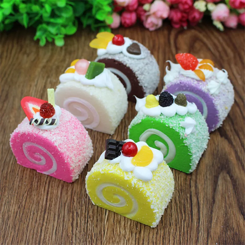 

6pcs/set 6.5CM Cute Squishy Toys Simulation Cake Cartoon Fruits Mini Soft Toys Anti Stress Ball Fun Toy Gift for Kids
